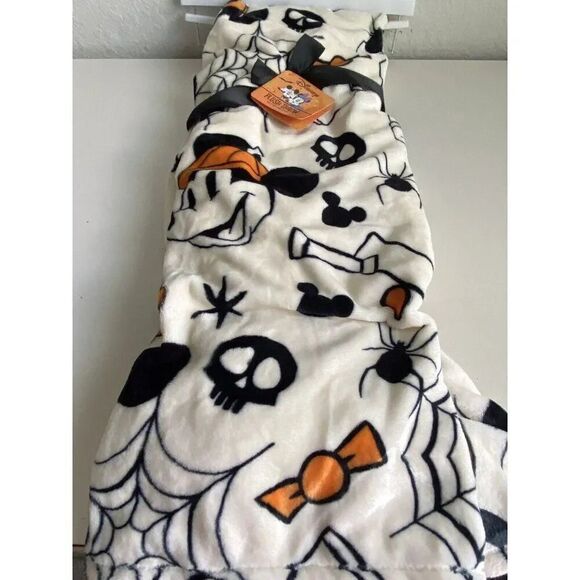 Disney Halloween Mickey Minnie Pumpkin Soft Throw Blanket 50"x70" Spider Skull - Picture 8 of 9